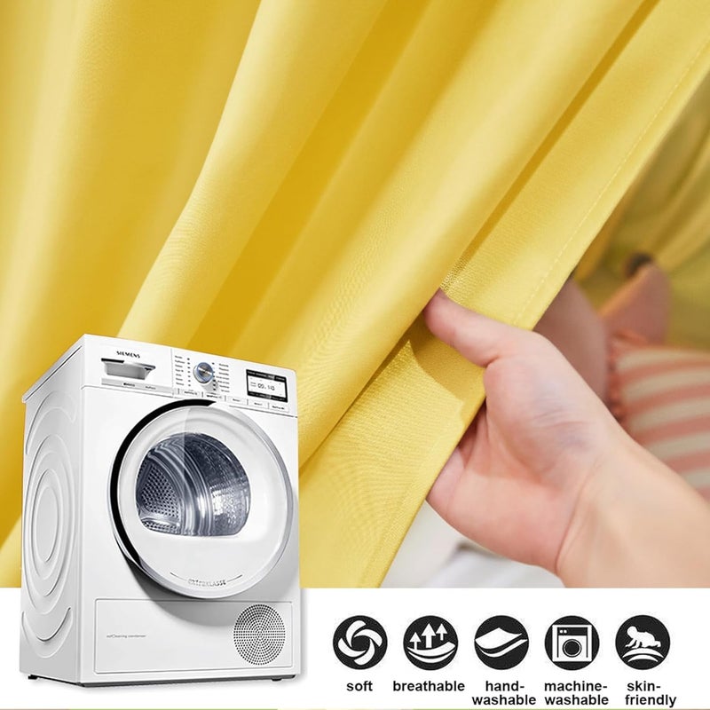 Akiky Kids Bed Canopy for Crib & Twin Size with Ruffles Dreamcatcher, Boys Princess Girls Nursery Room Decor Toddler Baby Dome Round Hanging Tent Curtains Skirt Over Bed Reading Nook Play Yellow - Image 3
